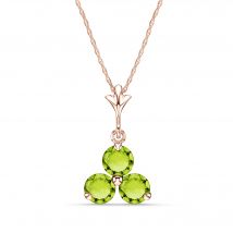 Peridot Trinity Pendant Necklace 0.75ctw in 9ct Rose Gold