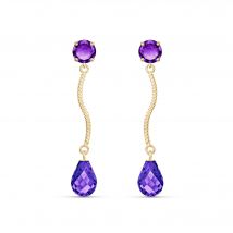 Amethyst Bianca Drop Earrings in 9ct Gold