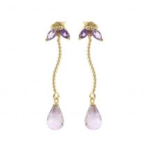 Amethyst Bianca Petal Drop Earrings in 9ct Gold