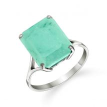 Emerald Auroral Ring 5.5ct in Sterling Silver