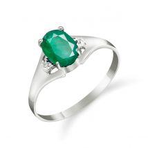Emerald & Diamond Desire Ring in Sterling Silver