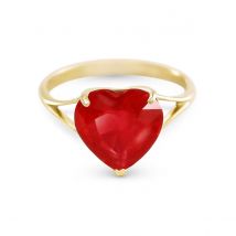 Ruby Large Heart Ring 4.3ct in 18ct Gold