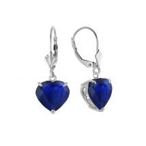 Sapphire Large Heart Earrings 8.6ctw in 9ct White Gold