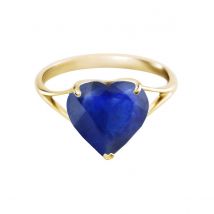 Sapphire Large Heart Ring 4.3ct in 9ct Gold