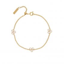 Olivia Burton Women's Mother Of Pearl Cluster Bracelet in Gold Plated Stainless Steel