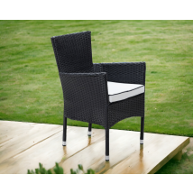 Stackable Rattan Garden Chair in Black & White - Cambridge - Rattan Direct