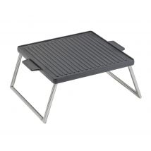 Square Warming Plate with Stand in Grey - Rattan Direct