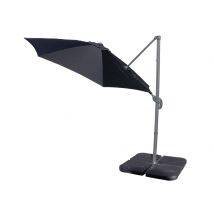 Rotating Cantilever Parasol & Plastic Base in Black - Rattan Direct