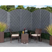 Rattan Garden 2 Seater Square Bistro Set in Brown - Roma - Rattan Direct