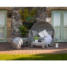 Rattan Garden Day Bed in Grey - Venice - Rattan Direct