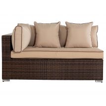 Rectangular Right As You Sit Rattan Garden Sofa in Brown - Monaco - Rattan Direct