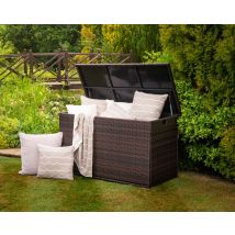 Outdoor Rattan Garden Storage Box in Brown - Rattan Direct