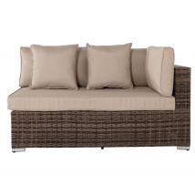 Left As You Sit Rattan Garden Sofa in Brown & Champagne - Premium Weave - Monaco - Rattan Direct