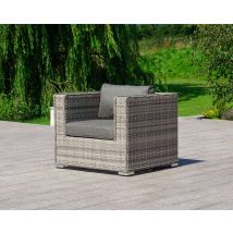 Ascot Rattan Garden Armchair in Grey - Rattan Direct