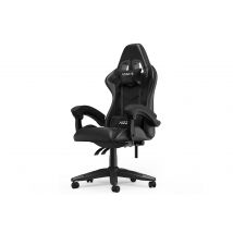 Ergonomic Gaming Chair with Headrest and Lumbar Pillow Rotatable Home PU Leather Office Chair Black