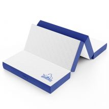 4-Fold Memory Foam Mattress Folding Futon Mattresses with Washable Cover, Small Double (120cmx190cmx15cm)