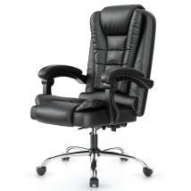 Ergonomic Executive Office Chair PU Leather Computer Desk Chair with Reclining for Home Office Working Black