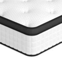 25CM Pocket Sprung Mattress with Anti-mite Fabric and Wave Memory Foam, Hybrid Spring Mattress-Medium Firm, 3FT Single (90x190x25cm)