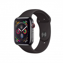 Refurbished Apple Watch Serie 4 | 44mm | Aluminum Spacegrau | Schwarzes Sportarmband | GPS | WiFi C-grade