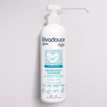 Savon Doux Glycériné - 500ml - Toilette visage, corps et change adulte - Peaux fragilisées - Personnes âgées ou dépendantes - Rivadouce
