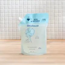 Eco-recharge Shampoing Douche Amande & Coton 750ml - Nettoie, hydrate et protège - Tous types de peaux - 96% d'ingrédients naturels - Rivadouce