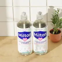Lot De 2 Nettoyants Biberons - Nettoie et désinfecte - Sans parfum - 2 x 500ml - Actifs 100% d'origine végétale - Milton