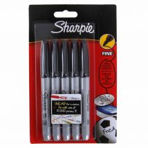 Sharpie Fine Marker Pen Pack of 5 - Black