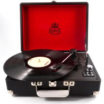 GPO Attaché Case 3-Speed Record Player With USB - Black