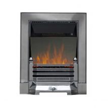 Focal Point Fires 2kW Edwardian Cast Iron LED Reflective Inset Electric Fire - Satin Chrome