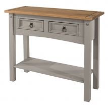 Core Products Halea 2-Drawer Hallway Table with Shelf - Grey