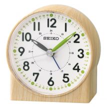 Seiko Green Lumibrite Alarm Clock with Wood Pattern Case