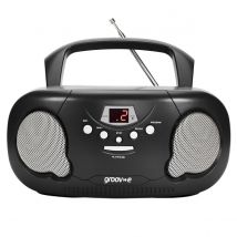 Groov-e Original Boombox Portable CD Player with Radio - Black
