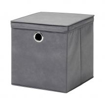 H & L Russel H&L Russel Medium Non-Woven Storage Box with Lid - Grey