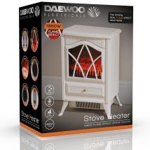 Daewoo Small Stove Flame Effect Heater - White