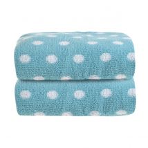 Allure 2 Pack Spots Hand Towels - Duck Egg