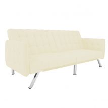 Dorel Emily Convertible 2 Seater Sofa Bed - Vanilla Faux Leather