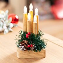 Robert Dyas Battery Operated Wooden Candle Cluster