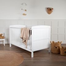 Juliet Cot Bed with CuddleCo Harmony Sprung Mattress White