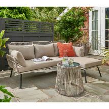 Norfolk Leisure Elland Outdoor Chaise Lounge Set - Grey/Beige