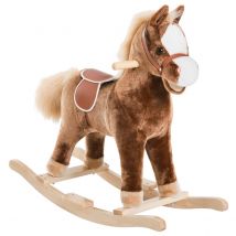 Jouet Kids Plush Rocking Horse with 40cm Seat Height - Brown