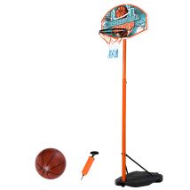 Jouet Kids 8-15 Yrs Height Adjustable Aluminium Basketball Hoop Stand with Ball & Fillable Base - Multi