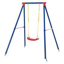Outsunny Metal Swing Set with Adjustable Rope