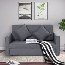 HOMCOM 2 Seater Storage Sofa Bed Wood Frame Padding Compact Grey