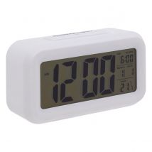 Premier Housewares LCD Digital Alarm Clock - White