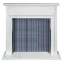 Adam Florence Stove Fireplace in Pure White & Grey 48 Inch