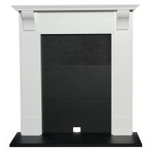 Adam Harrogate Stove Fireplace in Pure White & Black 39 Inch