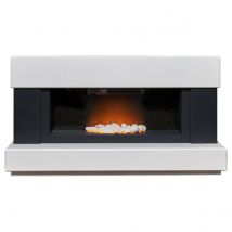 Adam 2kW Verona Fireplace Suite in Pure White & Charcoal Grey 48 Inch