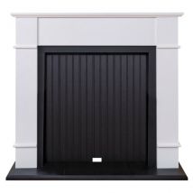 Adam Oxford Stove Fireplace in Pure White & Black 48 Inch