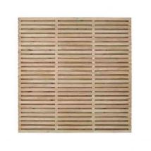Forest Garden 5'11'' x 5'11'' (180 x 180cm) Pressure Treated Double Slatted Fence Panel