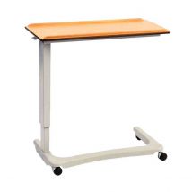 Nrs Healthcare Easylift Overbed / Over Chair Table Beech Height Adjustable Curved Wheelchair Base